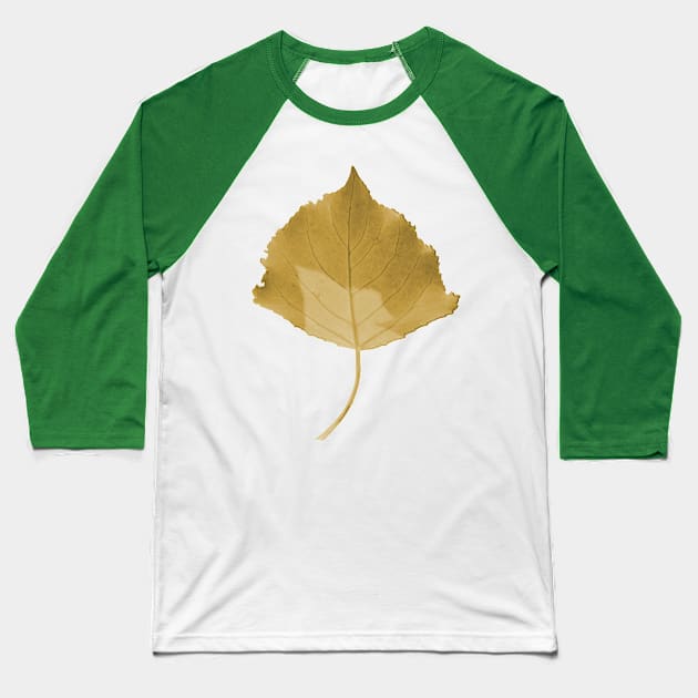 Yellow Leaf Baseball T-Shirt by wordsnclouds